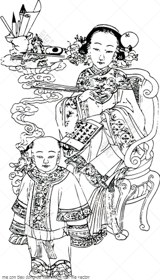 me con tieu dong du xuan nam moi file vector